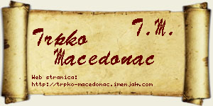 Trpko Macedonac vizit kartica